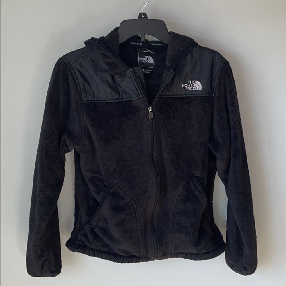 Black North face Zip-up sweater (with hood)!